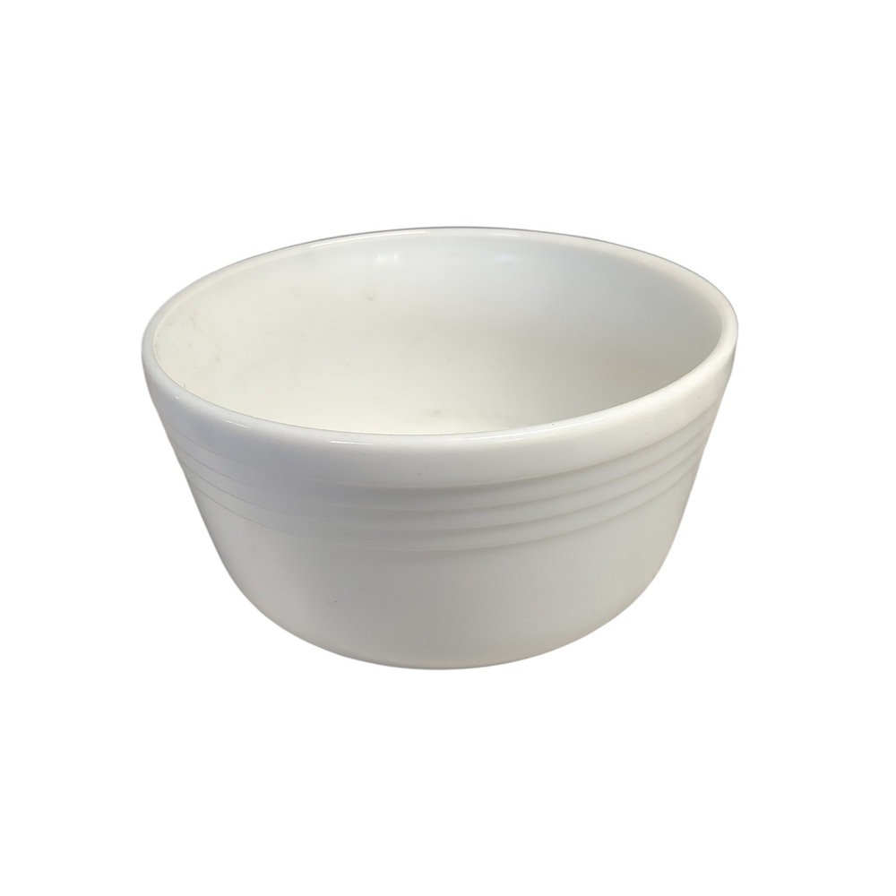 Vintage White Milk Glass Ribbed White Mixing‎ Bowl 8.5" Hamilton Beach